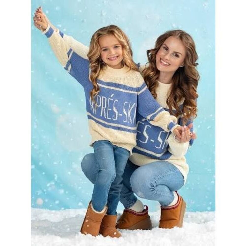 New Mia Belle Girls Mommy and Me Powder Prep Après-Ski Sweater